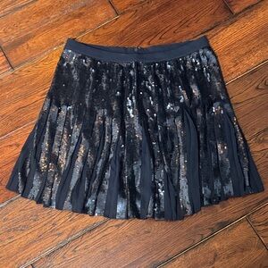 Banana Republic Navy Sequin Pleated Skirt - Size 10